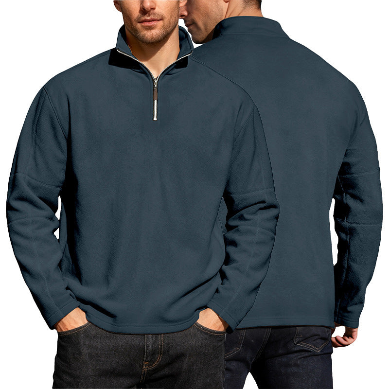 Herren Thermo-Fleece-Halbzip-Pullover mit Stehkragen Shop Nory