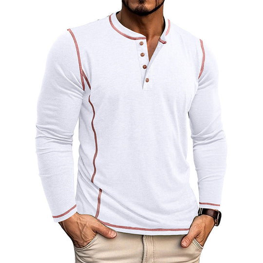 Herren Langarmshirt mit Knopfleiste