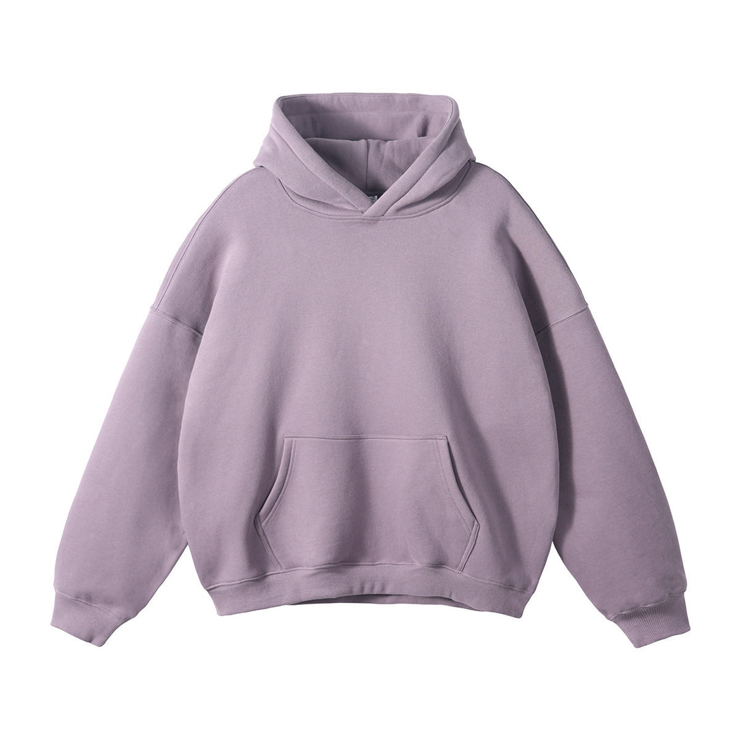 Unisex weit geschnittener Kapuzenpullover mit tiefer Schulterpartie, Kängurutasche und gerippten Bündchen Shop Nory