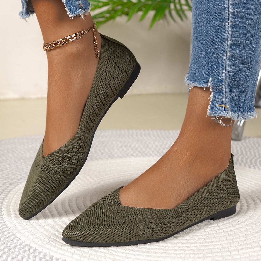 Damen elegante spitze Ballerinas mit atmungsaktivem Obermaterial