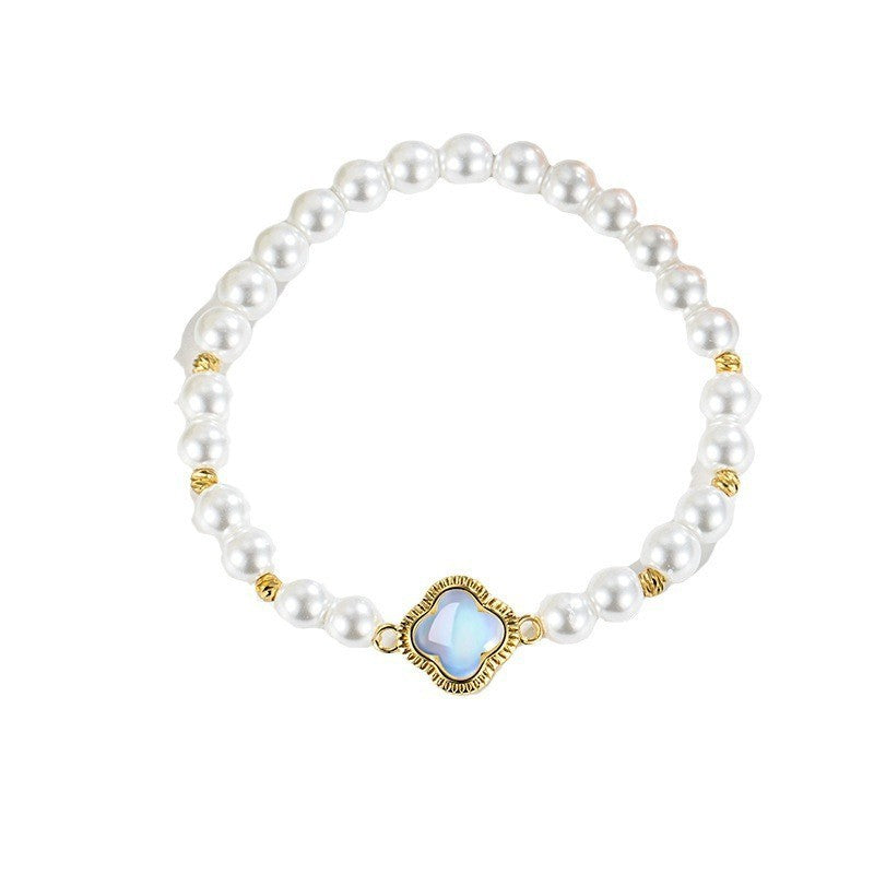 Damen Perlenarmband mit kunstvollem Kristallanhänger Shop Nory