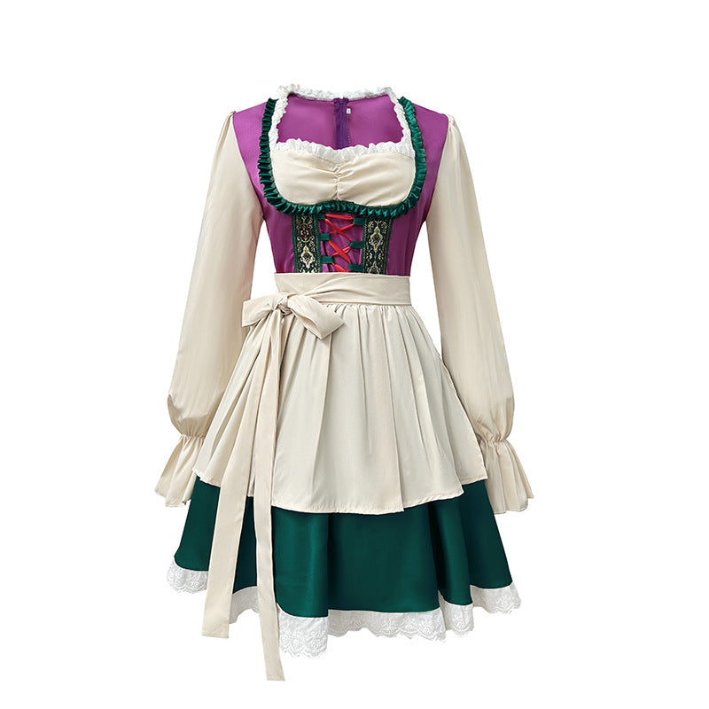 Damen nan traditionelles Dirndlkleid mit Schürze, geschnürter Corsage und Volantärmel Shop Nory