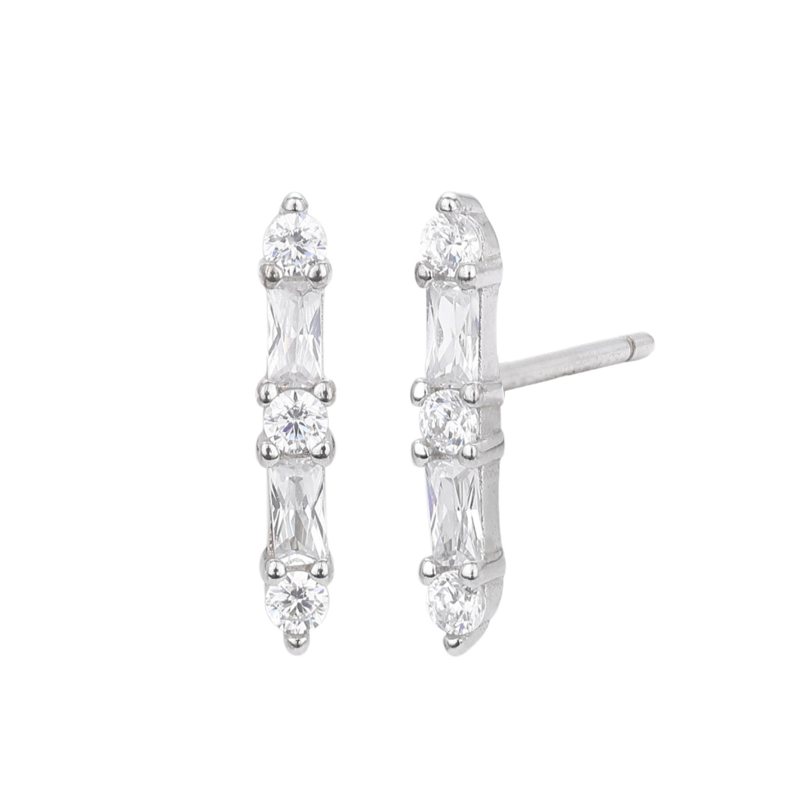 Damen Ohrstecker aus hochwertigem 925 Sterling Silber mit funkelnden Zirkonen Shop Nory
