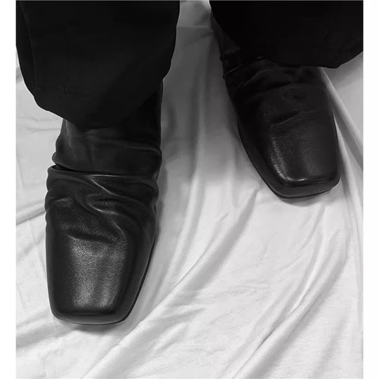 Damen Leder-Slipper mit quadratischer Zehenpartie und gerafftem Schaft Shop Nory