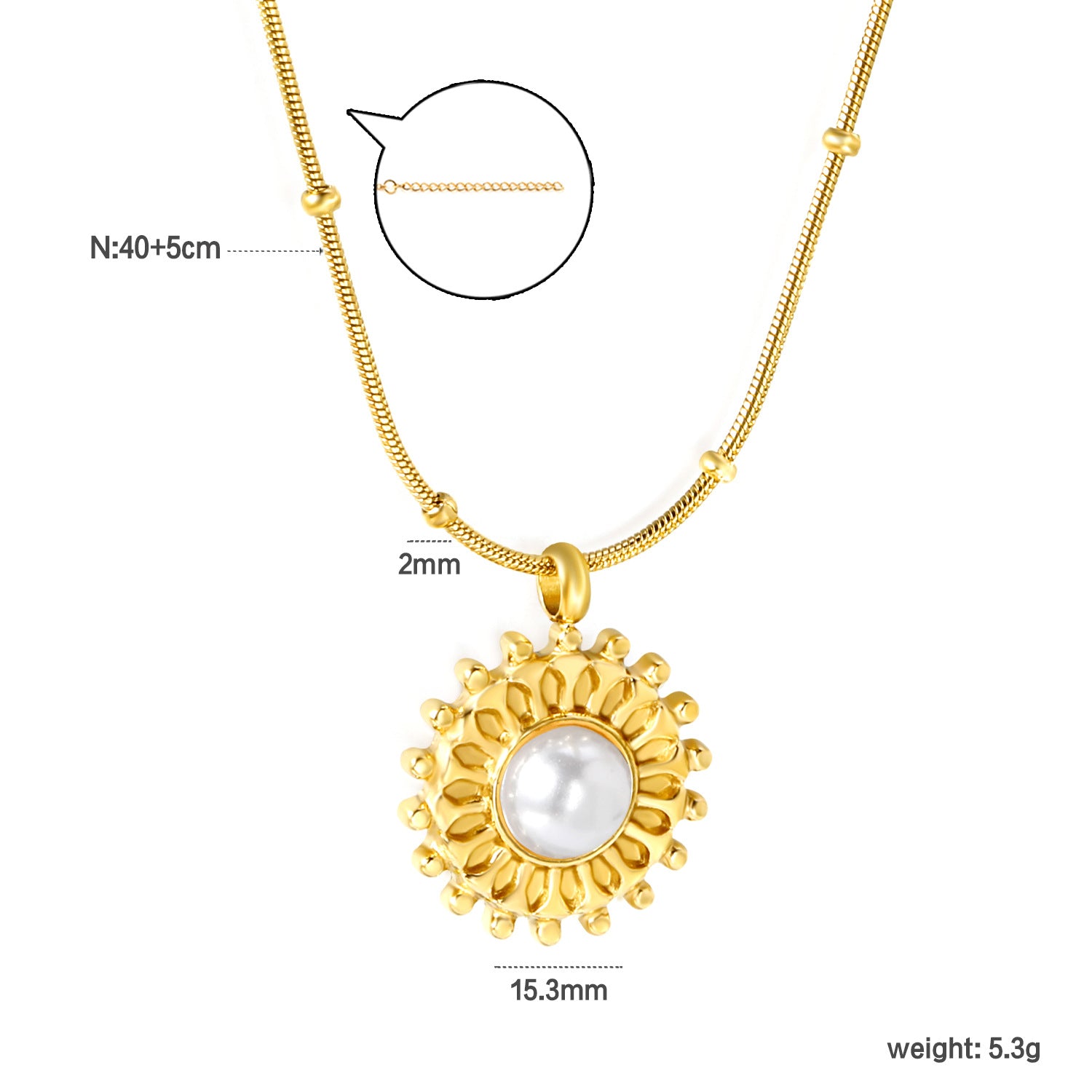 Damen Halskette mit kunstvollem Sonnenanhänger und verstellbarem Kettendesign Shop Nory