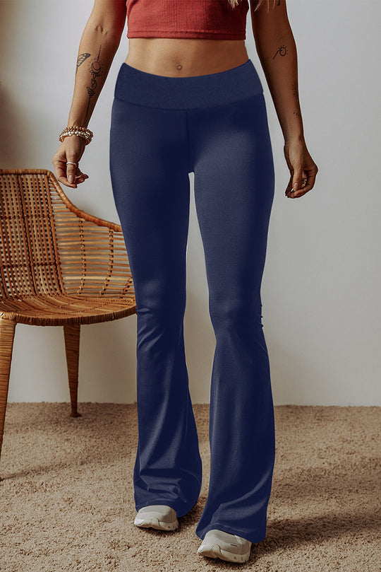 Damen High-Waist Flare-Hosen aus Stretch-Jersey mit weitem Schlag Shop Nory