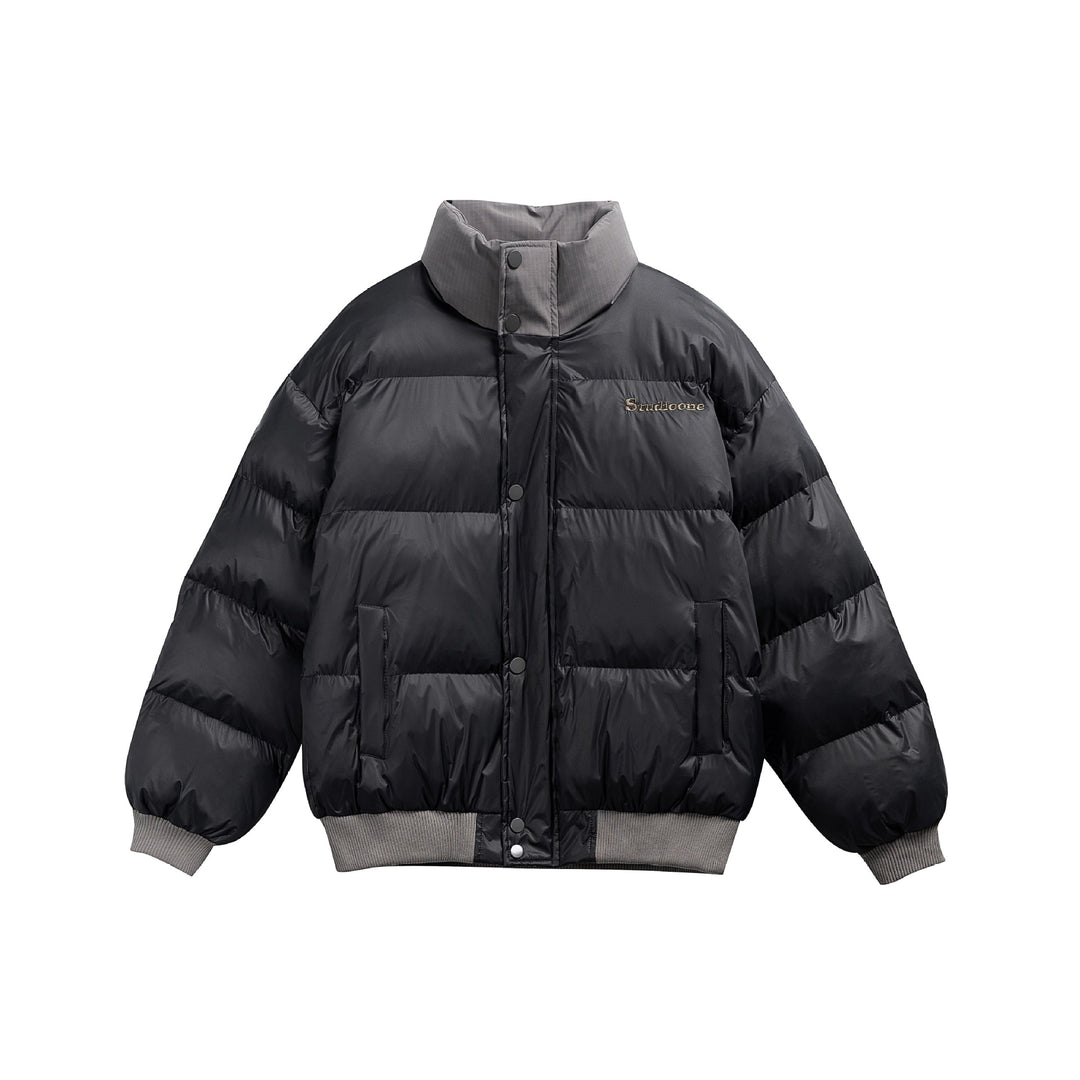 Unisex Kurz geschnittener ultraleichter Daunenoptik‑Puffer mit hohem Stehkragen und Rippbund Shop Nory