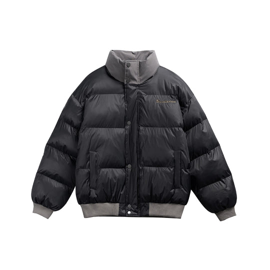 Unisex Kurz geschnittener ultraleichter Daunenoptik‑Puffer mit hohem Stehkragen und Rippbund Shop Nory