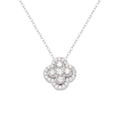 Damen Halskette mit floralem Anhänger und funkelnden Zirkonia Shop Nory