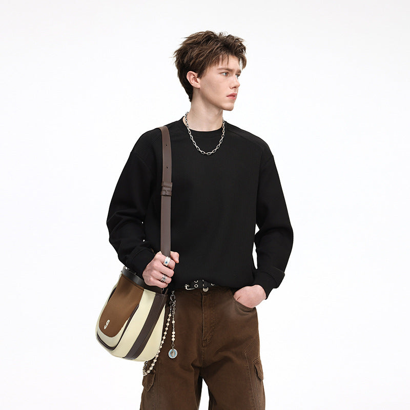 Herren Feinstruktur-Sweatshirt mit Rundhalsausschnitt und relaxed Fit Shop Nory