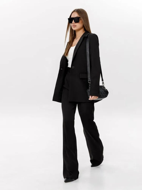 Damen Blazer und High-Waist Hose Set