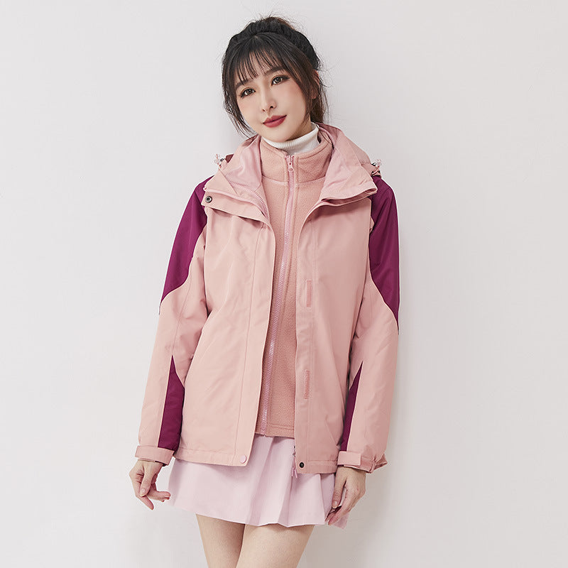 Damen zweilagige Outdoorjacke mit herausnehmbarer Fleece-Innenjacke und winddichter Membran Shop Nory