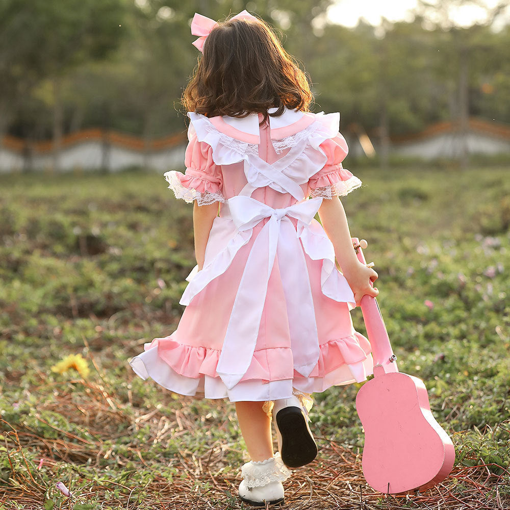 Mädchen niedliches Märchenhaftes Kleid mit Rüschen und Schleifen Shop Nory
