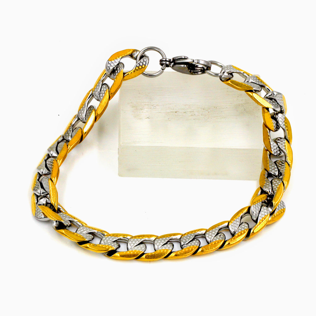 Damen Edelstahl Armband mit goldplattierten Akzenten Shop Nory