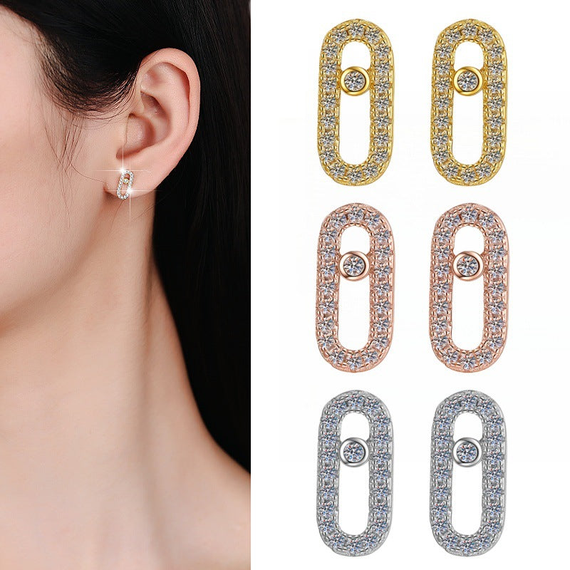 Damen Funkelnde Ohrringe im modernen Design mit Zirkonia Shop Nory