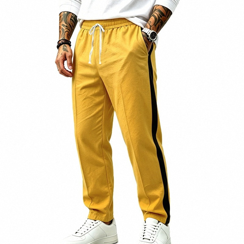 Herren Athletische Jogginghose mit Kontraststreifen, elastischem Bund und geradem Bein Shop Nory