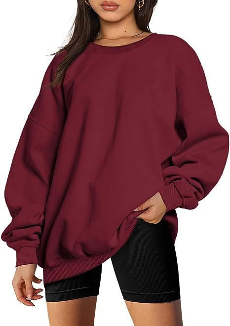 Damen nan extralanger Oversize-Sweatpullover mit Ballonärmeln, geripptem Saum und angerauter Innenseite Shop Nory