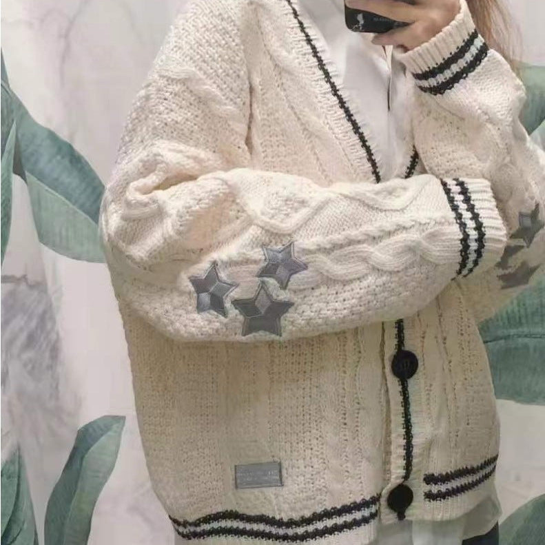 Damen gestrickte Oversize Cardigan