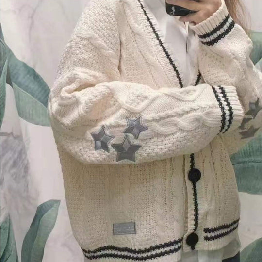 Damen gestrickte Oversize Cardigan