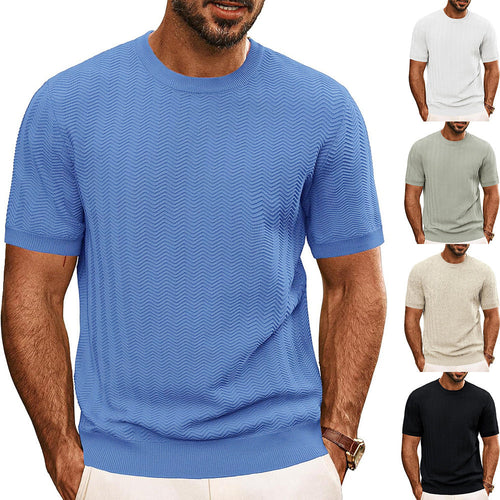 Herren strukturiertes Rundhals T-Shirt ShopNory
