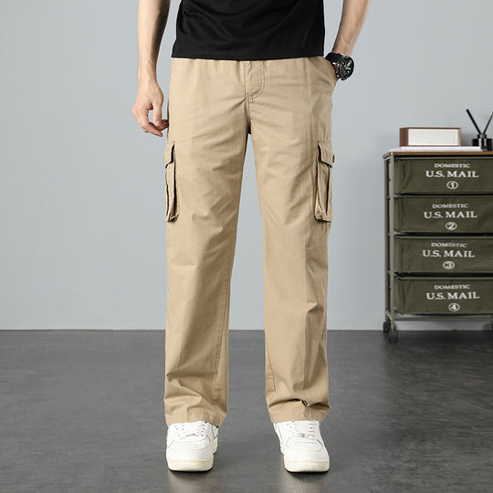Herren Lässige Canvas-Cargohose mit großen Klappentaschen, Relaxed Fit & verstärkten Nähten Shop Nory