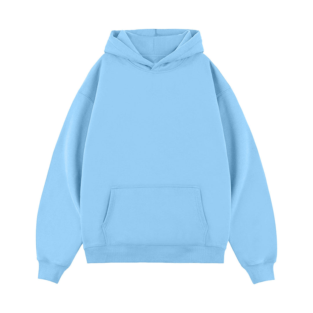Unisex minimalistischer Oversize-Kapuzenpullover mit gedoppelter Kapuze, tiefer Schulter und breitem Rippbund Shop Nory
