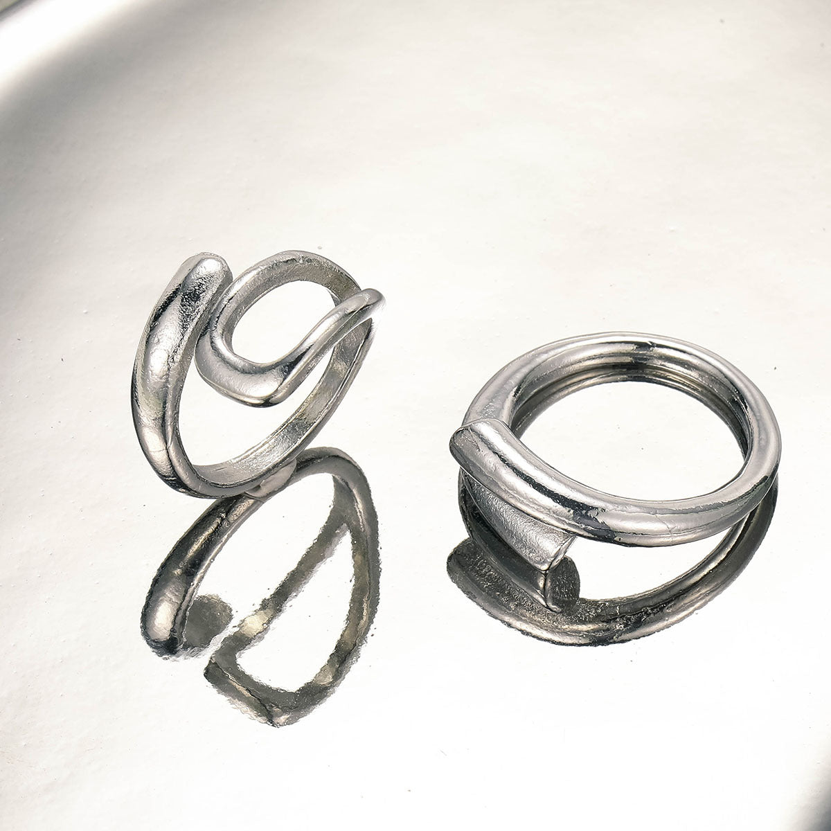 Damen Ring-Set mit kunstvollem skulpturalem Design Shop Nory