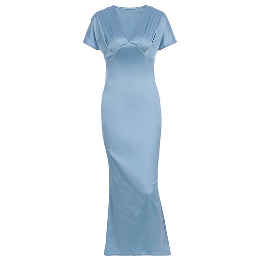 Damen Maxikleid mit elegantem Wickeloberteil und fließendem Saum Shopnory