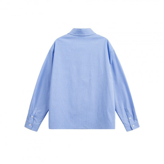 Damen Oversize-Hemd mit feinem Nadelstreifen, Brusttasche und klassischem Kentkragen Shop Nory