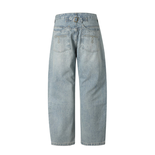 Damen Gerade geschnittene Jeans mit hoher Taille und relaxed Fit aus leichtem Denim Shop Nory