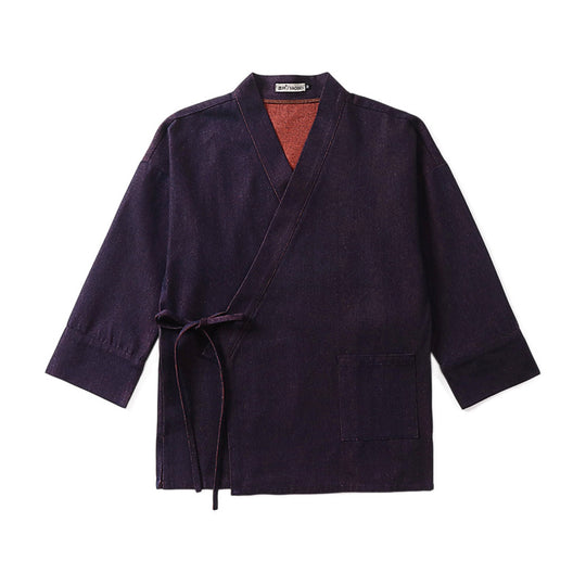Damen Leichte zweifarbige Kimono-Jacke mit Bindebändern und kontrastiertem Innenfutter Shop Nory