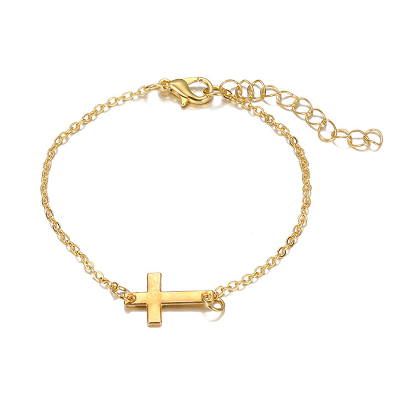 Damen Armkette mit schlichtem Kreuz-Anhänger Shop Nory