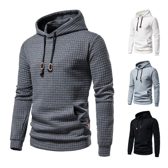 Herren Strukturierter Waffle-Kapuzenpullover mit Kängurutasche und schmaler Passform Shop Nory