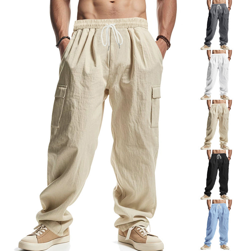 Herren lockere Cargohose mit elastischem Bund und praktischen Seitentaschen