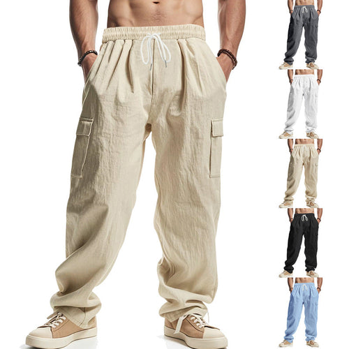 Herren lockere Cargohose mit elastischem Bund und praktischen Seitentaschen