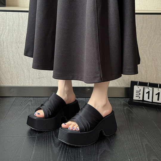 Damen Plateau-Pantoletten mit Leopardenprint und geknoteter Bandage Shop Nory