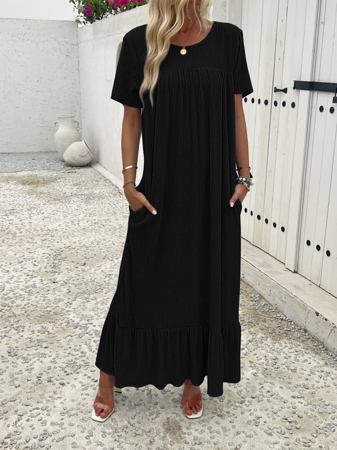 Damen Maxi-Kleid mit praktischem Taschen-Design