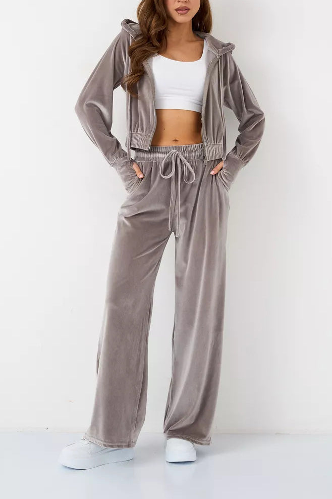 Minimalismus Fleece Kapuzenpullover und Jogginghose Zweiteiler Satz