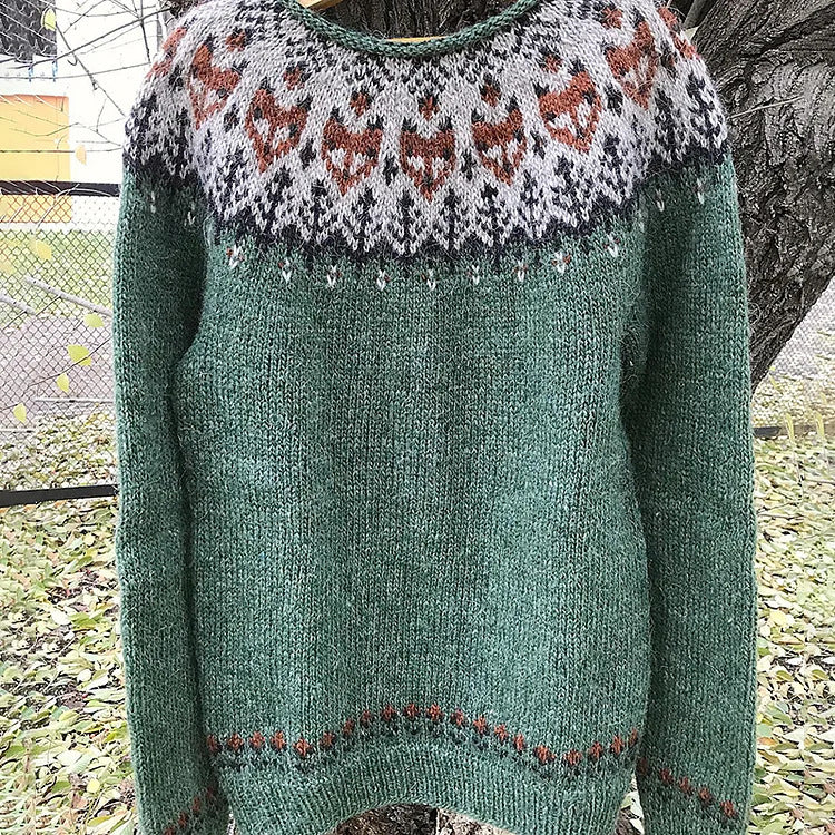 Damen nan Norwegerpullover aus Wollmix mit Rundhalsausschnitt und traditionellem Fair-Isle-Yoke Shop Nory