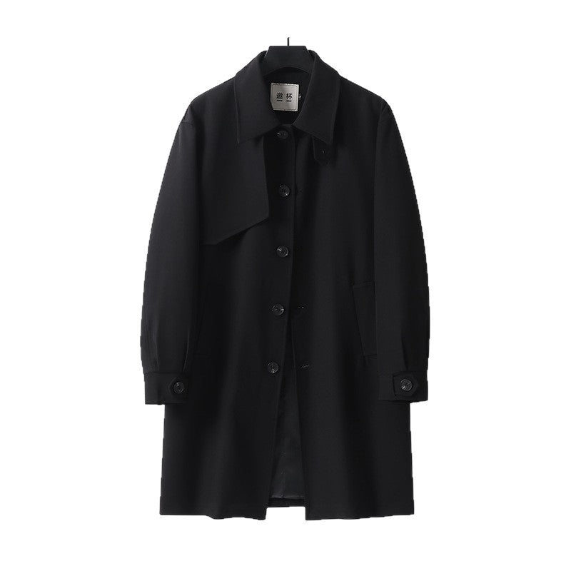 Herren midilanger Oversize-Kurzmantel mit durchgehender Knopfleiste und feinem Innenfutter Shop Nory
