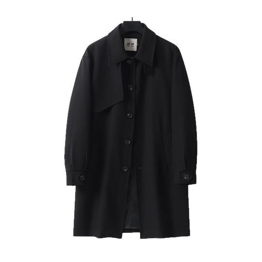 Herren midilanger Oversize-Kurzmantel mit durchgehender Knopfleiste und feinem Innenfutter Shop Nory