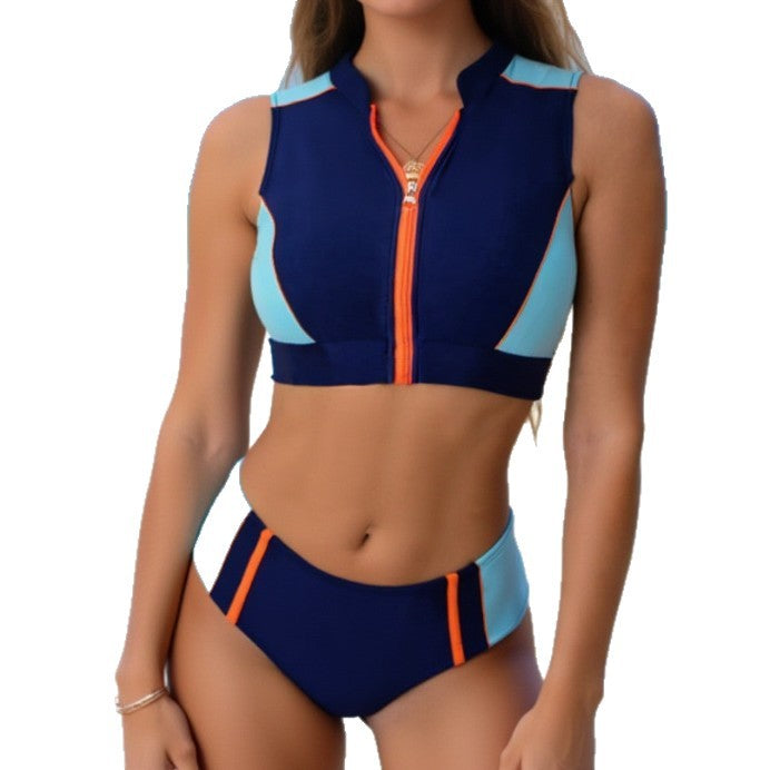 Damen Sportliches Bikini-Set mit Reißverschluss