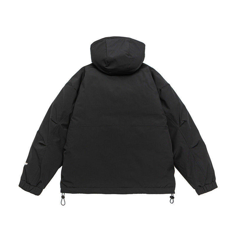 Unisex Technische wattierte Parka Jacke mit Kapuze und Reißverschluss-Brusttaschen Shop Nory