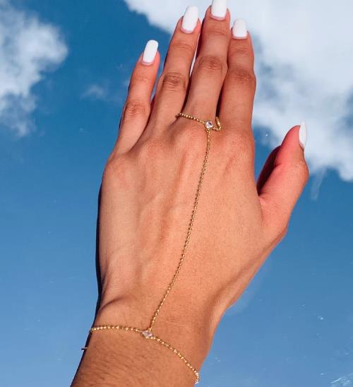 Damen Handkettchen mit funkelnden Zirkonia-Elementen Shop Nory