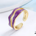 Damen Offener Ring mit elegantem Wellenmuster und funkelndem Detail Shop Nory