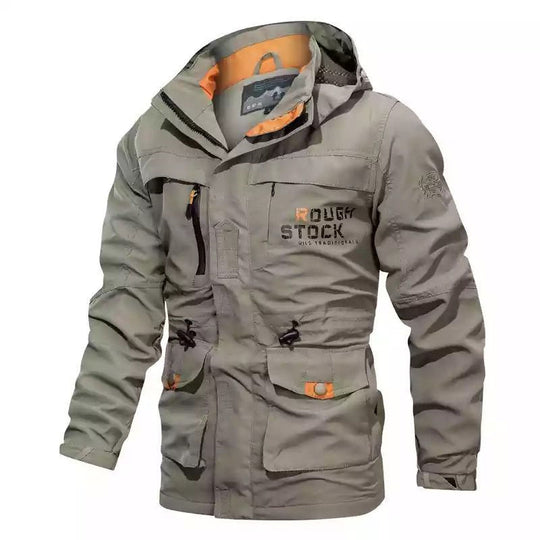 Herren robuster Canvas-Fieldparka mit Kapuze, Multifunktionstaschen und Taillenregulierung Shop Nory