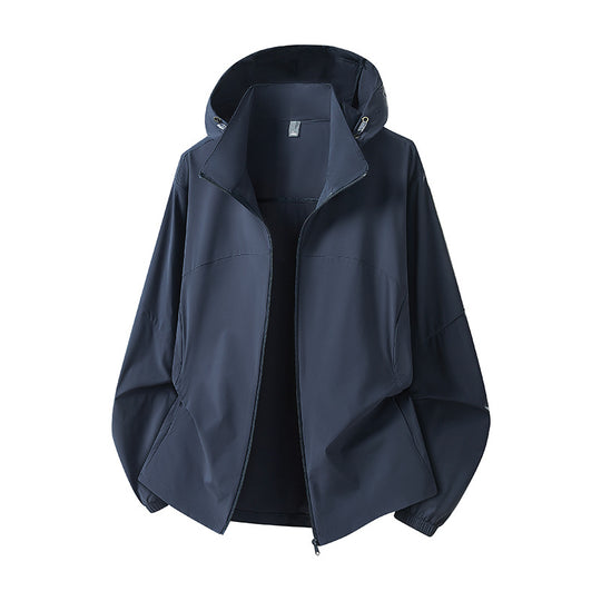 Herren Leichte Kapuzen-Regenjacke mit atmungsaktivem Softshell-Material und elastischen Bündchen Shop Nory