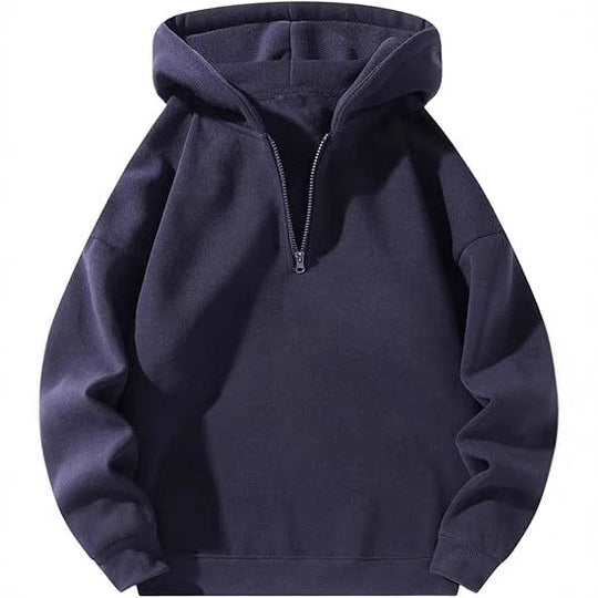 Herren sportlicher Kapuzenpullover mit halbem Reißverschluss