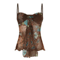 Damen Blumenmuster Spaghetti-Trägertop mit fließendem Design