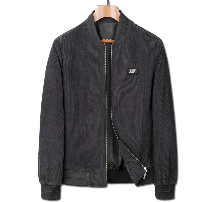 Herren Kord-Bomberjacke mit Reißverschluss, Rippbündchen und leichter Wattierung Shop Nory